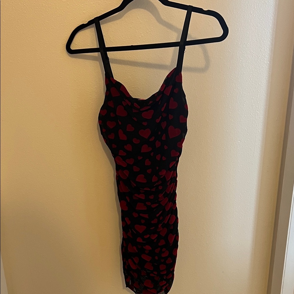 Sugar Thrillz Black and Red Heart Mini Dress